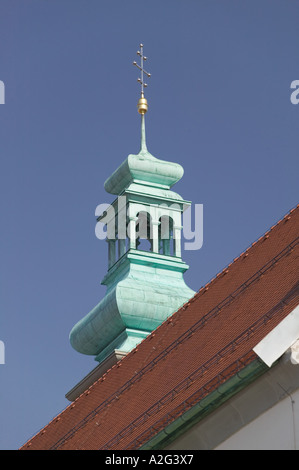 La SLOVENIA, Stajerska, Ptuj: Monastero minoritica Steeple Foto Stock