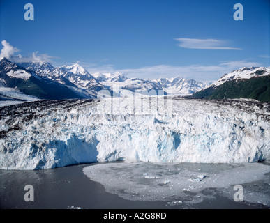 Vista aerea del ghiacciaio di Harvard e il Chugach Mountains di Chugach National Forest, costa centromeridionale dell Alaska Foto Stock