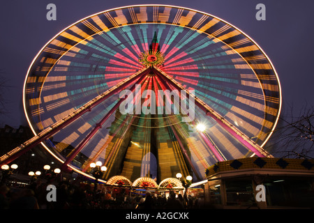 La filatura ruota panoramica Ferris Edimburgo, Scozia. Foto Stock