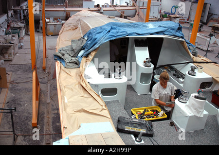 Appart City classe 40 per la gara La Route du Rhum chantiers FR Nautisme,Francia Lorient Harbour, Bretagne Bretagna Morbihan Foto Stock