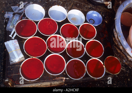Il pollame per la vendita, Long Bien Mercato, Hanoi, Vietnam. Dalla storia di influenza aviaria in Asia. Foto Stock