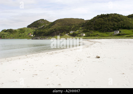 Refviksanden beach, Vagsoy Isola, Sogn og Fjordane, Norvegia Foto Stock