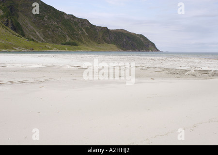 Refviksanden beach, Vagsoy Isola, Sogn og Fjordane, Norvegia Foto Stock