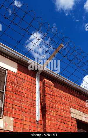 Razorwire, costituzionali Hill, Johannesburg, Sud Africa. Foto Stock