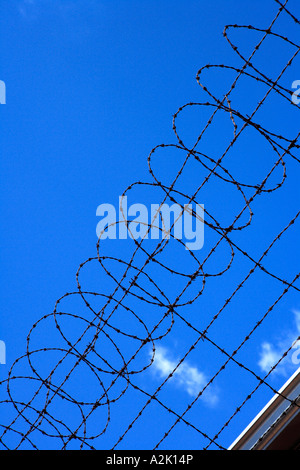 Razorwire, costituzionali Hill, Johannesburg, Sud Africa. Foto Stock