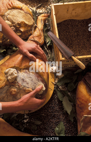 Jambon de Bosses tipico prosciutto Valpelline Valle d Aosta Italia Foto Stock