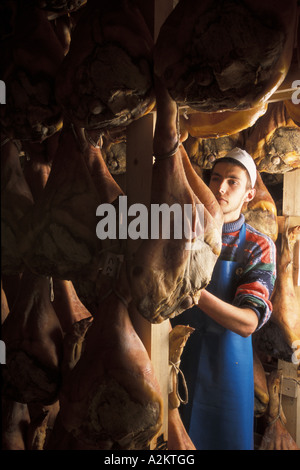 Jambon de Bosses tipico prosciutto Valpelline Valle d Aosta Italia Foto Stock