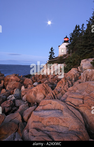 Bass luce del porto che si affaccia sull'Oceano Atlantico porto basso Parco Nazionale di Acadia Hancock County Maine USA Foto Stock