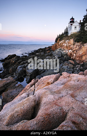 Bass luce del porto che si affaccia sull'Oceano Atlantico porto basso Parco Nazionale di Acadia Hancock County Maine USA Foto Stock