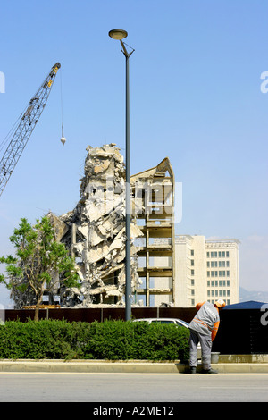 Demolizione di costruzione di Beirut Libano Foto Stock