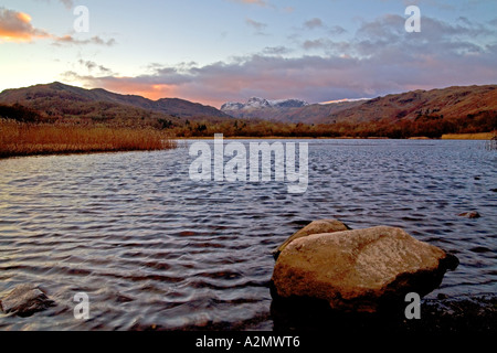 Elterwater nel Lake District inglese Foto Stock