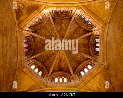 Dettaglio della cupola, il Monastero di Sant Cugat, San Cugat del Vallés, Barcellona, in Catalogna, Spagna Foto Stock