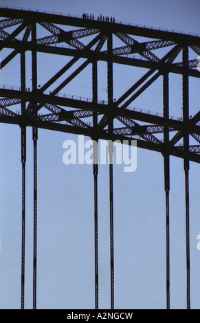 Scalatori di ponte sul famoso Ponte del Porto di Sydney, Australia Foto Stock