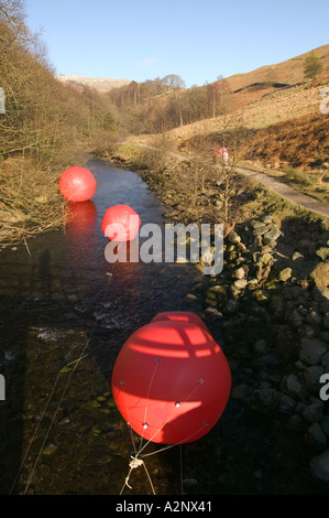 Arte moderna nel distretto del Lago delle sfere per Grasmere sul fiume rothay grasmere Foto Stock