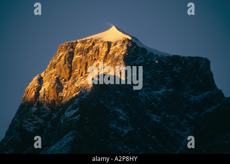 Sunrise a Ofjord, Groenlandia, est della Groenlandia, Scoresbysund, Tunu Foto Stock