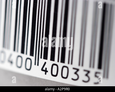 Etichetta del codice a barre, il fuoco selettivo Foto Stock