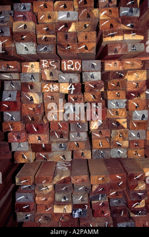 India Andamane del Sud isole di Port Blair Chatham segheria padauk segato legname Foto Stock