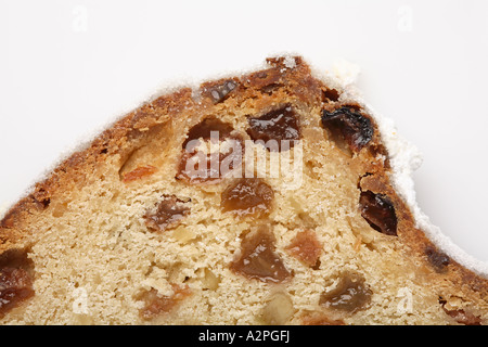 Close up di un tradizionale Natale tedesco stollen secco torta di frutta Foto Stock