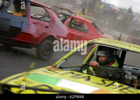 Banger racing Nutts Corner Foto Stock