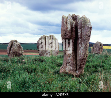Duddo cinque pietre, Duddo, Northumberland, Inghilterra Foto Stock