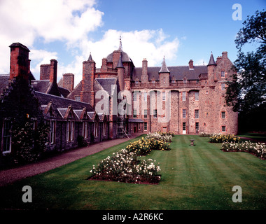 Il giardino, il castello di Thirlestane, Lauder, Scottish Borders Foto Stock