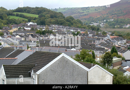 Vista sul villaggio di Aberfan dove 144 persone loro 116 bambini sono stati uccisi il 21 ottobre 1966 Foto Stock