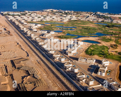 Volare su Sharm el Sheikh Egitto Penisola del Sinai bird eye view uccelli bird's Paesaggio Montagne Colline di montagna della Valle Foto Stock