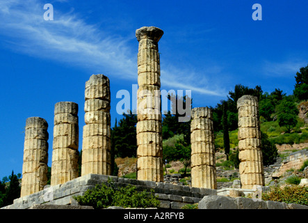 Tempio di Apollo Delphi Grecia centrale Foto Stock