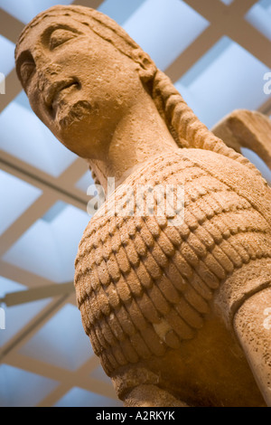 La sfinge di Naxos al Museo Delphi circa 560BC Foto Stock