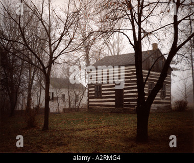 Registro storico di abitacolo nella nebbia all'Menomonee Falls Museo storico del Wisconsin Foto Stock