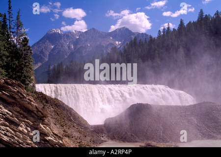 Il Fiume Kicking Horse oltre Wapta rientra nel Parco Nazionale di Yoho della Columbia britannica in Canada Foto Stock