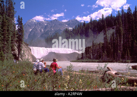 Il Fiume Kicking Horse oltre Wapta rientra nel Parco Nazionale di Yoho della Columbia britannica in Canada Foto Stock