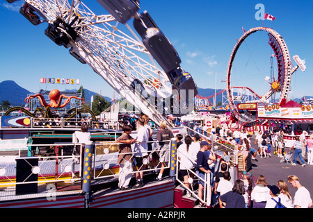 Giostre a Playland al PNE nella città di Vancouver British Columbia Canada Foto Stock