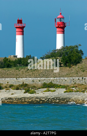 Francia, Charente Maritime, Ile d'Aix, Pointe Sainte Catherine fari Foto Stock