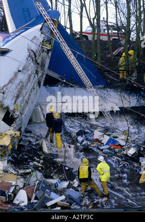 Servizi di emergenza presso il sito del midlands mi arresto piano 1989 1989 Foto Stock