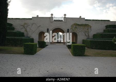 La santissima spot in Bahá í mondo Bahji vicino a acri di Israele Foto Stock