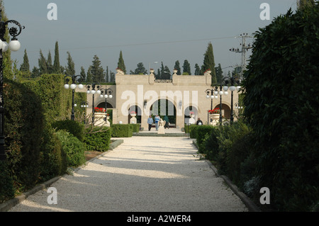 La santissima spot in Bahá í mondo Bahji vicino a acri di Israele Foto Stock