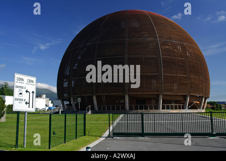 Il CERN Globo della scienza e dell'innovazione, Ginevra, Svizzera Foto Stock