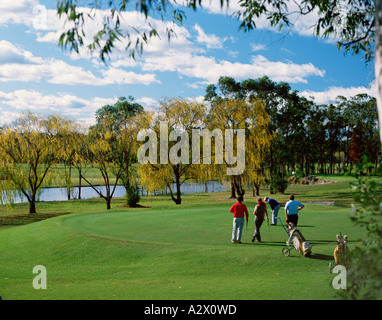 Gruppo di persone che giocano a golf in Australia. Foto Stock