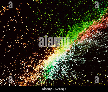 Scienza & Tecnologia. Close-up di fibre ottiche. Foto Stock