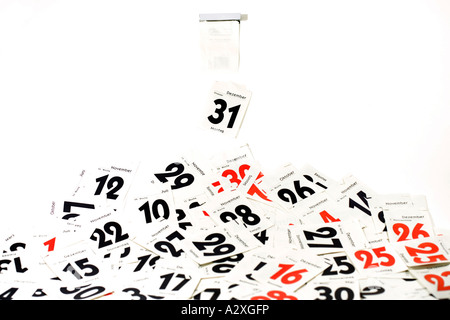 Ultimo giorno dell'anno (31 dicembre) ha estremità - strappare il calendario Foto Stock