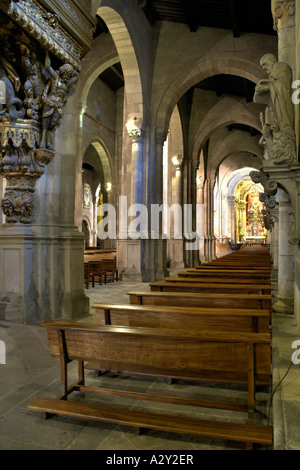 Braga la cattedrale, la più antica di tutte le cattedrali in Portogallo e il principale luogo di culto. Foto Stock