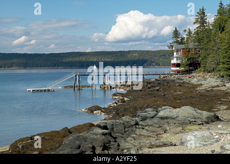 New England Inn seascape Foto Stock