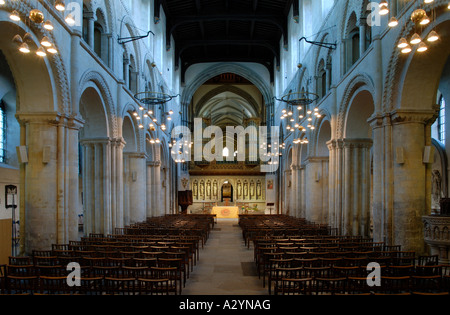 Interno della Cattedrale di Rochester nel Kent. Foto Stock