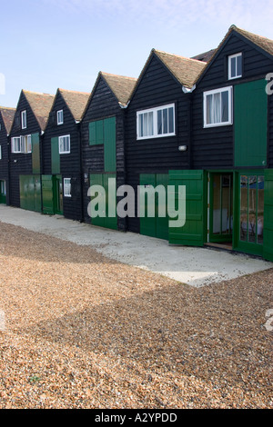 Cabine sulla spiaggia, Whitstable Kent England Regno Unito Foto Stock