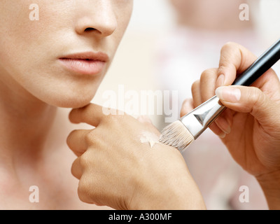 Donna con il make-up done Foto Stock