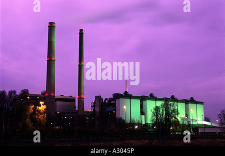 Lausward naturale di una centrale elettrica a gas, Dusseldorf. Renania settentrionale-Vestfalia (Germania). Foto Stock