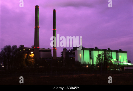 Lausward alimentato a gas naturale della stazione di potenza, Dusseldorf. Renania settentrionale-Vestfalia (Germania). Foto Stock