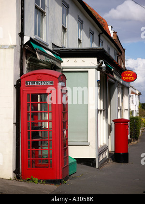 Ufficio postale e telefono box in grande Bardfield Foto Stock