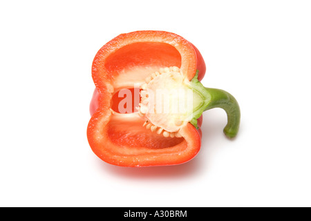 Peperoni isolato su un bianco di sfondo per studio. Foto Stock